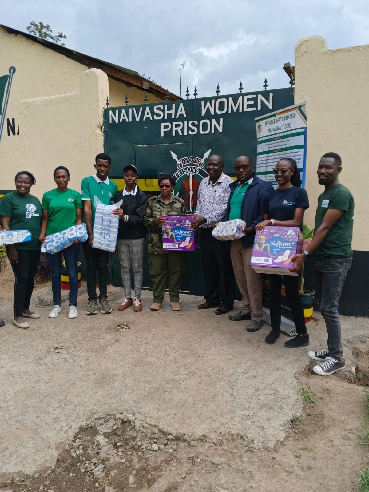 TCCN members and participants take part in donations and tree planting and community outreach activity at Naivasha Medium Prison.