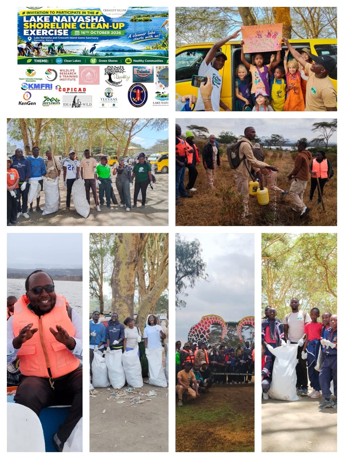 Participants take part in the Lake Naivasha Shoreline Clean-Up Exercise and tree-planting activities held on 16 October 2026.